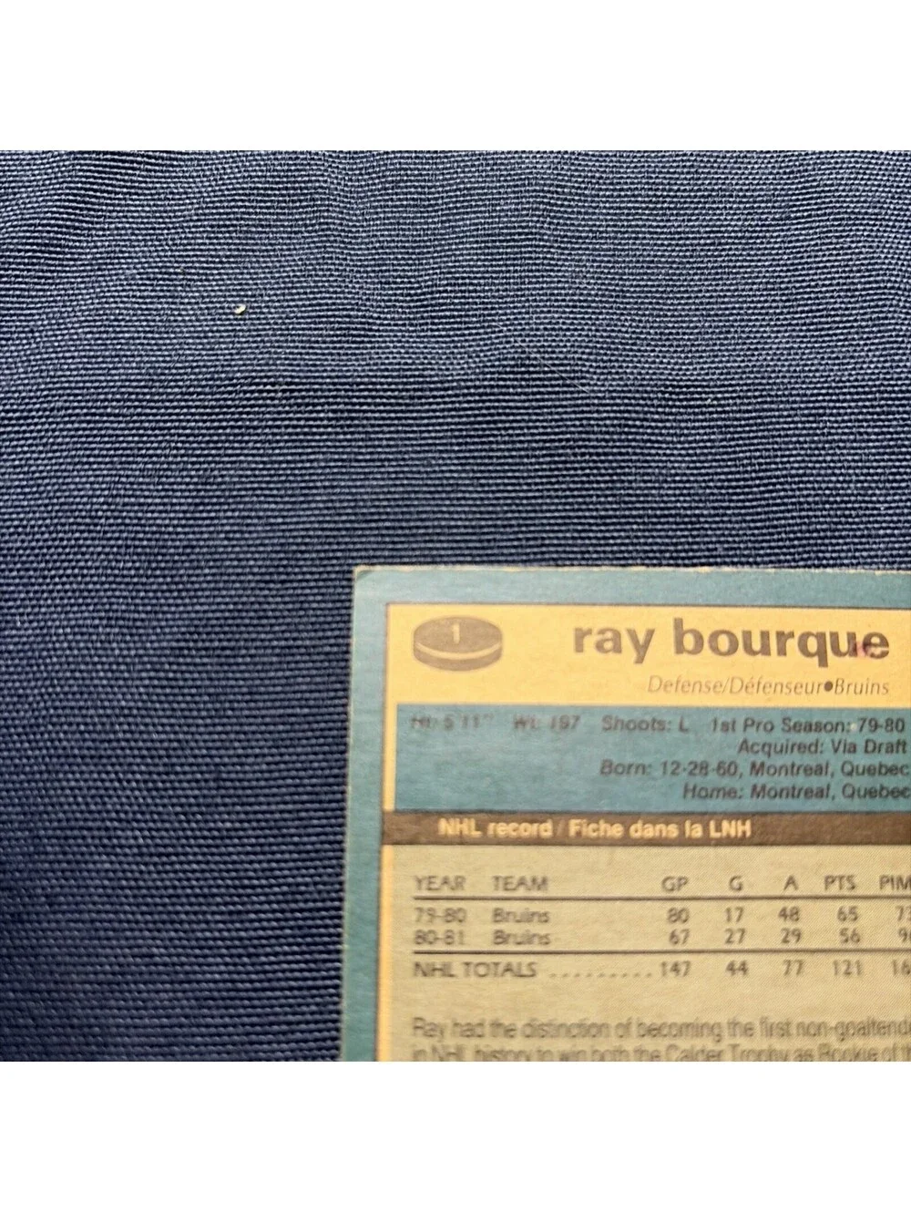 1981-82 O-Pee-Chee Ray Bourque #1 Boston Bruins